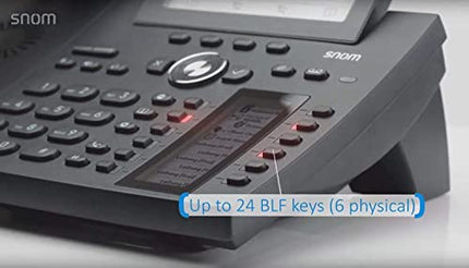 Snom D385N IP-telefon, SIP-lauatelefon, 4,3-tolline TFT-värviline ekraan 480 x 272 pikslit, 12 SIP-identiteeti, sensoriga lüliti, USB, 48 isemärgistavat klahvi (12 füüsilist), must, 00004600