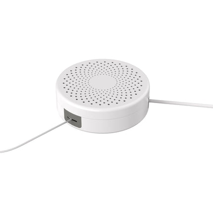 Hama cable box, round (suitable for wall mounting, desk, office, home, etc., integrated cable guide, easy cable management, cable protection, flat) white