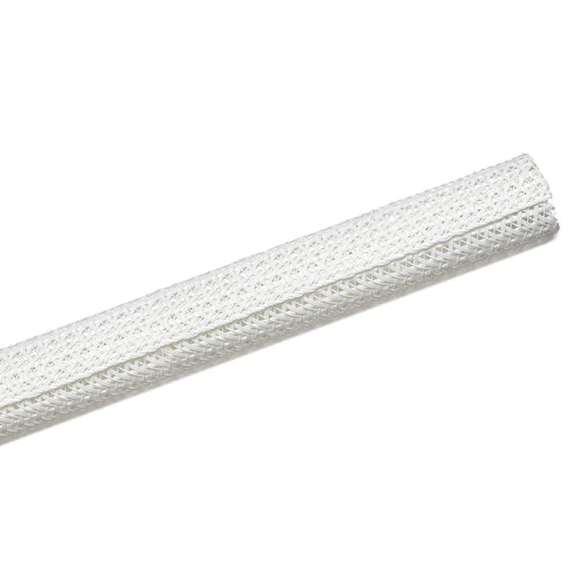 WALL Cord Cover, 19mm - 2m self-closing cable sleeve, braided cable sleeve for TV, computer, home theater, USB, audio-video cables at home and in the office - White