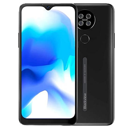 Blackview A80S 4G Smartphone without Contract, Cheap, 6.21'' HD+ Screen, Helio A25 4GB+64GB, 13MP Quad Camera, 4200 mAh Battery, 8.8 mm Thickness, Android 10 Dual-SIM Mobile Phone GPS Fingerprint Black
