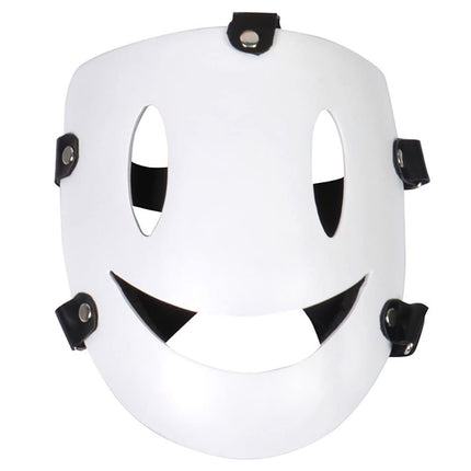 Oikawa High-Rise Invasion Cosplay Mask, Sniper Mask, Tenkuu Shinpan Mask, White Smiling Resin Mask for Halloween Cosplay Props