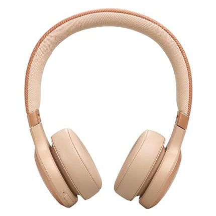 JBL Live 670 NC – Bluetooth-kõrvaklapid adaptiivse mürasummutusega – Juhtmevabad kõrvaklapid JBL Signature Sound ja häälassistendiga – Pikaajaline muusikanauding kuni 65 tundi – Sandstone'i värvi