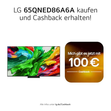 LG 65QNED86A6A televiisor 65-tolline (165 cm) 4K QNED evo AI-teler (α8 Gen2 4K AI protsessor, webOS 25, 120 Hz (VRR kuni 144 Hz)) [mudeliaasta 2025]