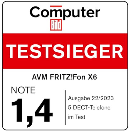FRITZ!Fon X6 valge DECT mugavustelefon (kvaliteetne värviekraan, HD-telefonisüsteem, täisdupleks-käed-vabad kõned, FRITZ!Boxi funktsioonide juhtimine), valge, saksakeelne versioon