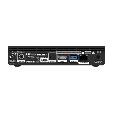 STRONG SRT-4150 simpliONE satelliitvastuvõtja ja Androidi voogedastusboks (4k UHD, Android TV, salvestamine/taaskäivitamine/kordus, otseülekanne, Google Play pood) must