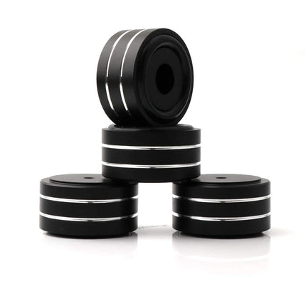 Speaker Shock Absorber Feet YuanYong 40x20mm Speaker Isolation Feet with 3M Adhesive, Speaker Spikes Non-Slip Rubber Rings for Audio, Speakers, Subwoofer, Home Theater 4 Pieces (Black)