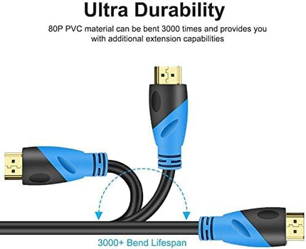 Rommisie 4K/60HZ HDMI Cable 25m (HDMI 2.0, 18Gbps) Ultra High Speed ​​Gold-Plated Connectors, Ethernet Audio Return Video 4K, Full HD 1080p, 3D Compatible Blu-Ray Laptop PS3 PS5 PS9 PC HDTV