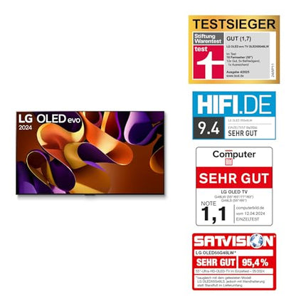 LG OLED55G48LW televiisor 55" (139 cm) OLED evo televiisor (α11 4K tehisintellektiga protsessor, webOS 24, Dolby Vision, kuni 120 Hz) [mudeliaasta 2024]