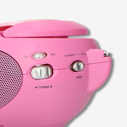 Lenco SCD-24 stereo FM-raadio CD-mängija ja teleskoopantenniga, roosa
