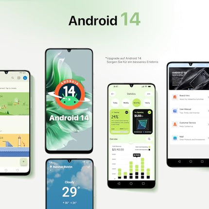 UMIDIGI G9C NFC nutitelefon ilma lepinguta Android 14-12(6+6) GB+128GB 50MP kaameraga mobiiltelefon 6,75-tolline 90Hz ekraan, 5000mAh, 2,2GHz protsessor, 4G kahe SIM-kaardiga, kaasas laadija, Bluetooth 5.4/Face ID/GPS-valge