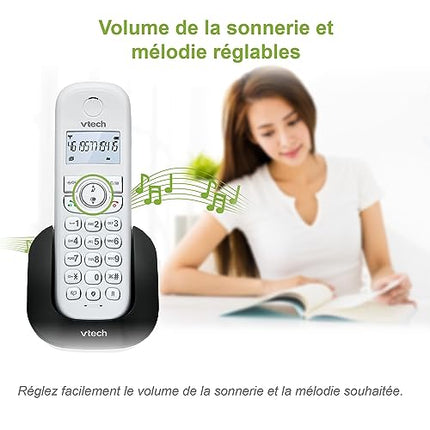 (Prantsuse versioon) VTech CS1501 juhtmeta DECT-telefon kahe telefonitoruga, kõnepiiranguga, helistaja ID/kõne ootamisega, valjuhääldiga, valgustatud ekraaniga ja valgustatud klahvistikuga