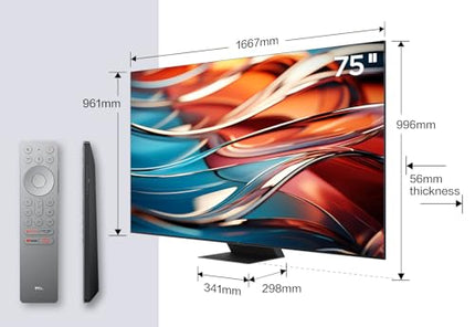 TCL 75Q10B 75-inch QLED PRO MiniLED TV, 4K UHD, 4K HDR Premium 3500nits, Smart Google TV with 144Hz Motion Clarity Pro and Onkyo 2.1.2 Dolby Atmos Sound