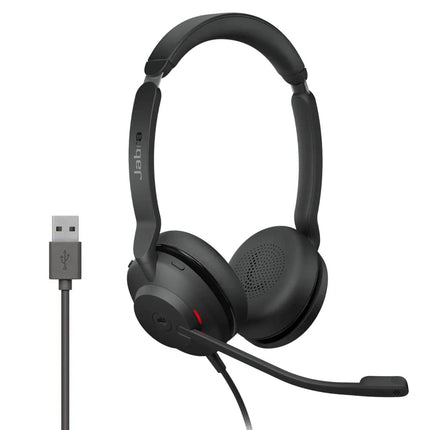 Jabra Evolve2 30 peakomplekt – stereo mürasummutavad kõrvaklapid – sertifitseeritud Microsoft Teamsi jaoks – kahe mikrofoniga kõnetehnoloogiaga – USB-A-kaabel – must