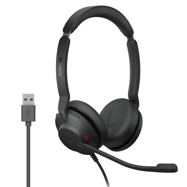 Jabra Evolve2 30 peakomplekt – stereo mürasummutavad kõrvaklapid – sertifitseeritud Microsoft Teamsi jaoks – kahe mikrofoniga kõnetehnoloogiaga – USB-A-kaabel – must