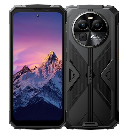Blackview BV8100 lepinguta õues kasutatav nutitelefon, kahe LED-taskulampiga, 24 GB + 256 GB, 6,5'' 120 Hz 2,4K FHD+, 50 MP kaamera, 8800 mAh aku, IP68 Android 14 veekindel ja vastupidav telefon, GPS NFC must