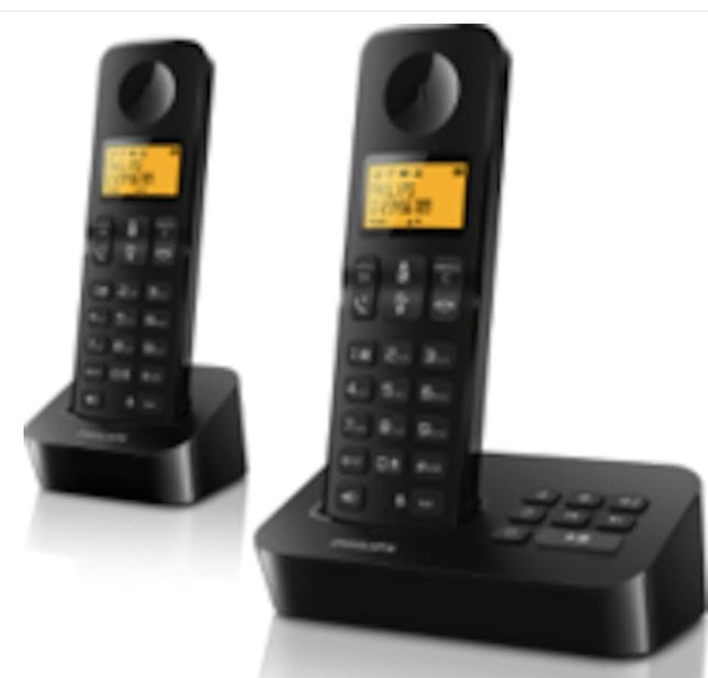 Philips D2652B/01 kahesuunaline lauatelefon - kodutelefon automaatvastajaga - 1,6-tolline ekraan - telefoniraamat - helistaja ID - kiirvalimisnumbrid - must
