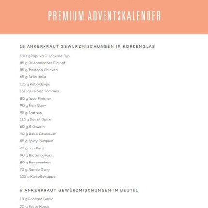 Ankerkraut Premium advendikalender 2024, klassikaline kalender | 24 vürtsiüllatust jõuluhooajaks | 1,7 kg vürtse kingituseks naistele, meestele ja teistele | Pilgupüüdja ​​koju
