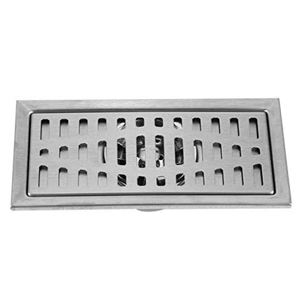 Linear Shower Floor Drain with Removable Filter, 7.9 inch Long Rectangular Stainless Steel Shower Floor Drain Floor Waste Grate for Kitchen Bathroom Toilet