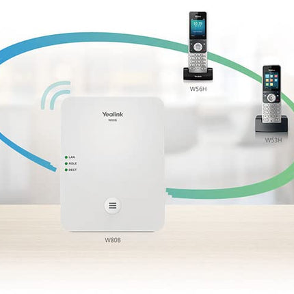 Yealink W56H IP DECT telefonitoru värvilise ekraaniga (2,4-tolline TFT värviline ekraan), baasjaam Etherneti pordiga, hõbedane/must