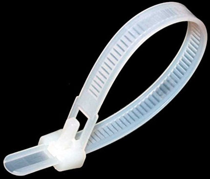 Cable ties assortment SET 100 pieces WHITE/NATURAL 7.5 × 250 mm - releasable/reusable/reopenable - cable tie - various sizes available