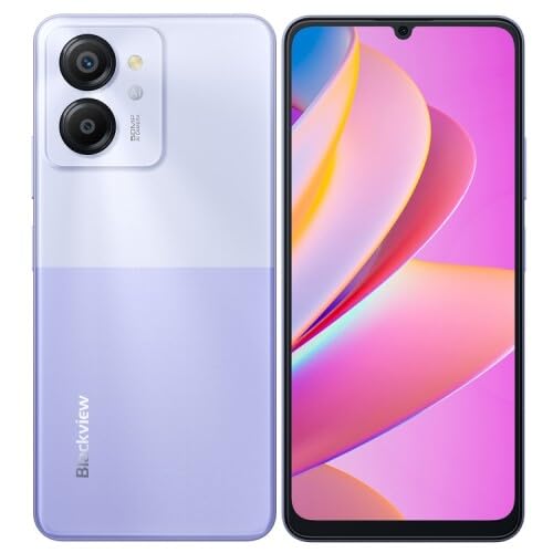 Blackview Color 8 nutitelefon lukustamata, 16 GB + 256 GB, 6,75" FHD+ 90Hz, 50 MP + 8 MP kaamera, 6000 mAh aku, KOLM kaardipesa, Android 13 mobiiltelefon, Smart-K Box kõlar, GPS, lilla