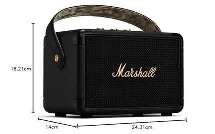 Marshall Kilburn II Bluetooth Portable Water-Resistant Speaker, Wireless - Black and Brass