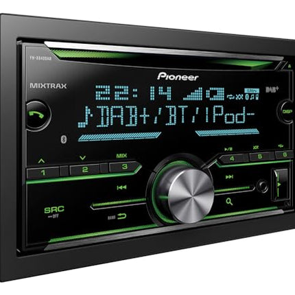 Pioneer FH-X840DABAN, DAB-antenni, 2DIN-autoraadio, CD-tuuneri ja FM-i, DAB+-i, Bluetoothi, MP3-, USB- ja AUX-sisendi, RGB-valgustuse, käed-vabad süsteemi ja 13-ribalise ekvalaiseriga