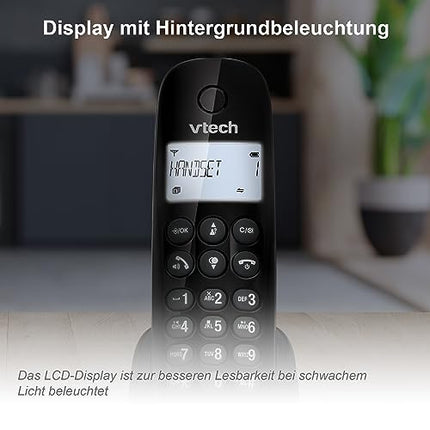 VTech CS1451 DECT Telephone Cordless 2 handsets with answering machine, hands-free function, call blocking, caller ID/call waiting function, backlit display, ECO mode Low radiation