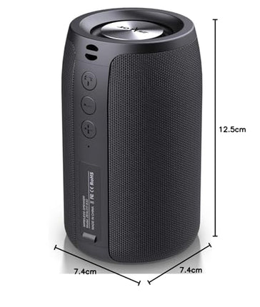 ZEALOT Bluetooth-kõlar, Bluetooth-muusikakarp USB/TF-kaardi/AUX-iga, IPX5 veekindlusega Bluetooth-karp, 12-tunnine mänguaeg, kahekordne sidumine, kaasaskantav juhtmevaba kõlar koju ja õue - must