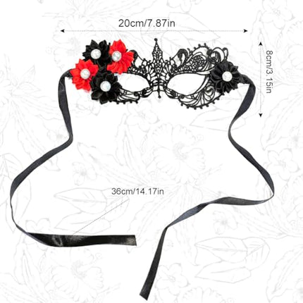 AffeGiftsi vintage maskeraadimask naistele, pitsist maskeraadimaski kostüüm, must halloweenimask lillega, 1920ndate Mardi Gras peomask, pallimask cosplay jaoks (must ja kuldne)