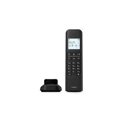 Philips M4701B/12 Cordless DECT Phone, 4.6 cm (4.6 inches), LCD Display, Backlight, 50-Number Dial, Speakerphone, Programmable Keys, HQ Sound – Black (Compatible: ES