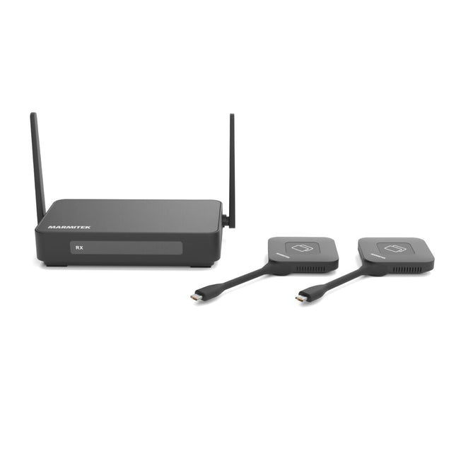 Juhtmevaba esitlus - Marmitek Stream 4K Pro KIT (2TX/1RX) - Juhtmevaba esitlussüsteem 2 saatjaga (USB-C dongle) ja 1 vastuvõtjaga - HDMI esitlussüsteem - 4K konverentsilahendus - Touchback
