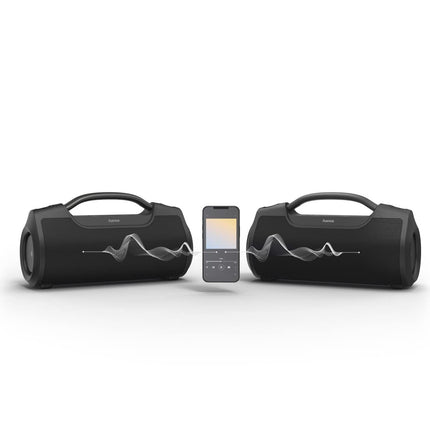 Hama Bluetooth-muusikakarp SoundBarrel (Bluetooth-kõlar, veekindel vastavalt IPX6 standardile, kaasaskantav muusikakarp 60 W, 12-tunnine aku, toiteplokk) must