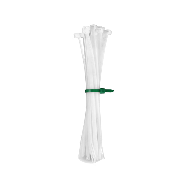 HPER cable ties white I 500 mm x 12.5 mm I 100 pieces I 15-30% more tensile strength/stability I transparent I certified premium quality