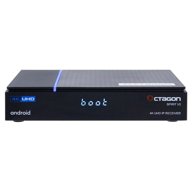 [Testi tulemused: VÄGA HEA *] Octagon Spirit PRO 4K UHD Android TV Box, kahesageduslik WiFi WLAN, Bluetooth-pult, hääljuhtimine, HDR10+, HLG, 2 GB muutmälu ja 32 GB välkmälu, TV IP-vastuvõtja, Bluetooth 5.1