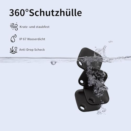 RSH AirTag Smart Tag Suitcase Tracker 4-Pack, Bluetooth Tracker, Key Finder Compatible with Apple "Find My?" APP (iOS ONLY), for Wallet/Suitcase Luggage/Bags, Replaceable Battery