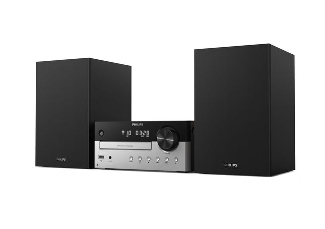 Philips M4205/12 Micro HiFi System Compact System with Bluetooth | Mini Stereo System | 60 W RMS | CD, MP3-CD, USB, FM | Bass-reflex speakers | USB port for charging