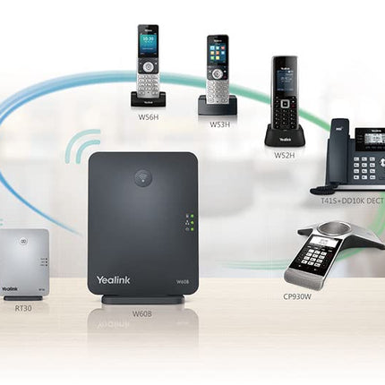 Yealink W56H IP DECT telefonitoru värvilise ekraaniga (2,4-tolline TFT värviline ekraan), baasjaam Etherneti pordiga, hõbedane/must