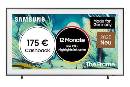 SAMSUNG The Frame LS03F 4K QLED 55-tolline (138 cm) UHD-teler, moodne raamidisain, NQ4 AI Gen2 protsessor, kunstirežiim, kunstipärane pildikvaliteet, One Connect kaabel, Samsung Vision AI nutiteler (2025)