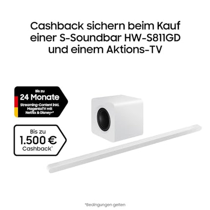 Samsung HW-S811GD 3.1-kanaliga üliõhuke heliriba teleritele, üliõhukese disainiga Bluetooth-kõlar, Q-Symphony, juhtmevaba Dolby Atmos / DTS:X [2024]