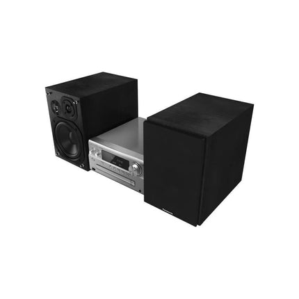 Panasonic SC-PMX802E-S esmaklassiline Hi-Fi süsteem DAB-raadio, CD-mängija ja kõrglahutusega voogedastusega, sisseehitatud Chromecast, Bluetooth, AirPlay 2, 3-ribalised kõlarid, hõbedane