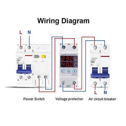 Surge protector 230V, 40A / 63A 50/60Hz - single-phase surge protector - Automatic surge protector with voltage indicator (40A)