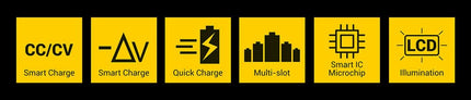 everActive charger for up to 10 Li-ion and NI-MH, Li-HV and Li-FePO4 batteries, professional, fast, and universal, LCD display, capacity test, model: UC800