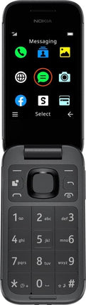 Nokia 2660 klapiga funktsionaalne telefon 7,1 cm (2,8-tollise) ekraaniga, 4G-ühenduvusega, kuuldeaparaatidega ühilduva (HAC), integreeritud kaamera, MP3-mängija, juhtmevaba FM-raadio ja klassikaliste mängudega.