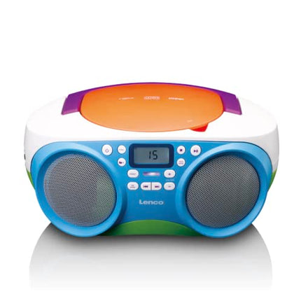 Lenco SCD-41 - CD-mängija lastele - CD-raadio - stereosüsteem - boombox - FM-raadio tuuner - USB-port - MP3 - 2 x 1 W RMS-toide - töötab vooluvõrgust ja akudest - värviline