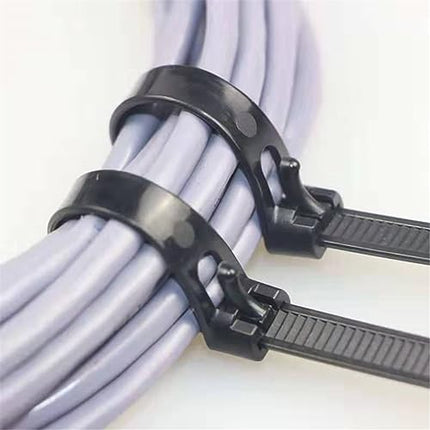 Donboly korduvkasutatavad kaablisidemed, mustad, vastupidavad, tugevast nailonist, suured, eemaldatavad, paksust plastist kaablisidemed, mustad, 5 x 200 mm, 100 tk pakis