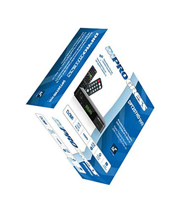 Diprogress DVB-T2 Hevc 10-bitine DPT207HD dekooder kahe 2-in-1 kaugjuhtimispuldiga