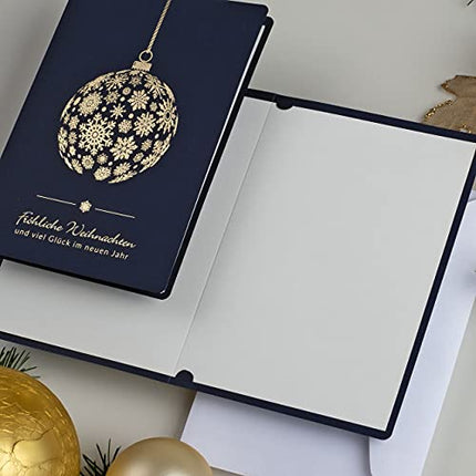 Art Nuvo - EXCLUSIVE CHRISTMAS CARDS SET OF 10 CARDS, 120x170mm, GILDED AND EMBOSSED CHRISTMAS MOTIFS MADE OF METALLIC WITH INSERTS AND ENVELOPES