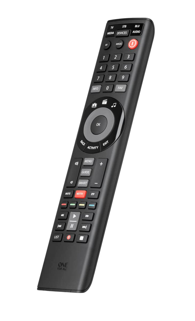 One For All Smart Control 5 Universal Remote Control - Controls 5 devices - Guaranteed to work with all brands - Free setup app - Optimized for Smart TV URC7955