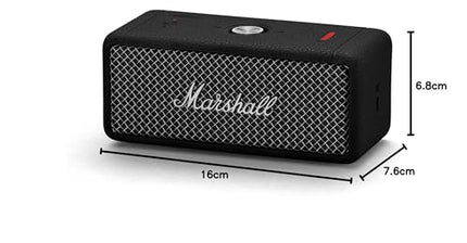 Marshall Emberton II Portable Bluetooth Speaker, Wireless, Pairable, IP67 Dust and Water Resistant, Over 30 Hours Playtime, Fast Charging, Indoor and Outdoor Speaker - Black and Steel